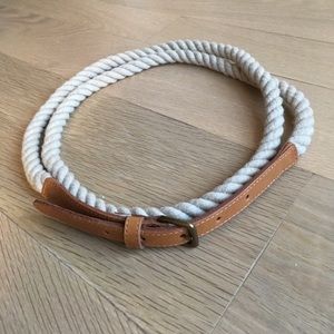 Club Monaco belt double loop rope and leather